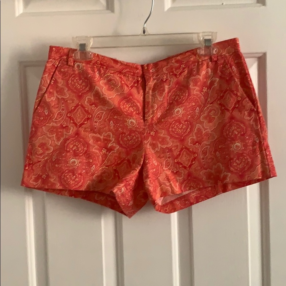 Paisley coral shorts